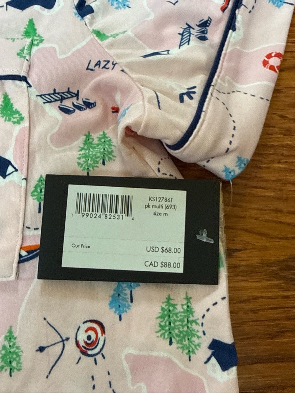 kate spade Pink Camp-Print Short Pajama Set - Picture 7 of 7